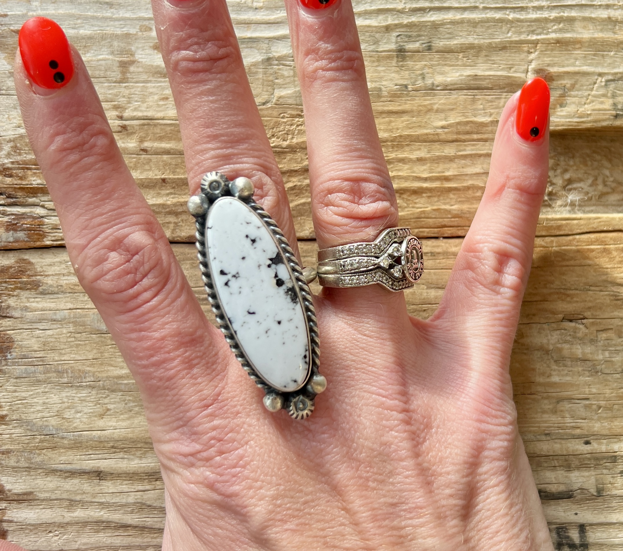 White Buffalo Ring (adjustable)