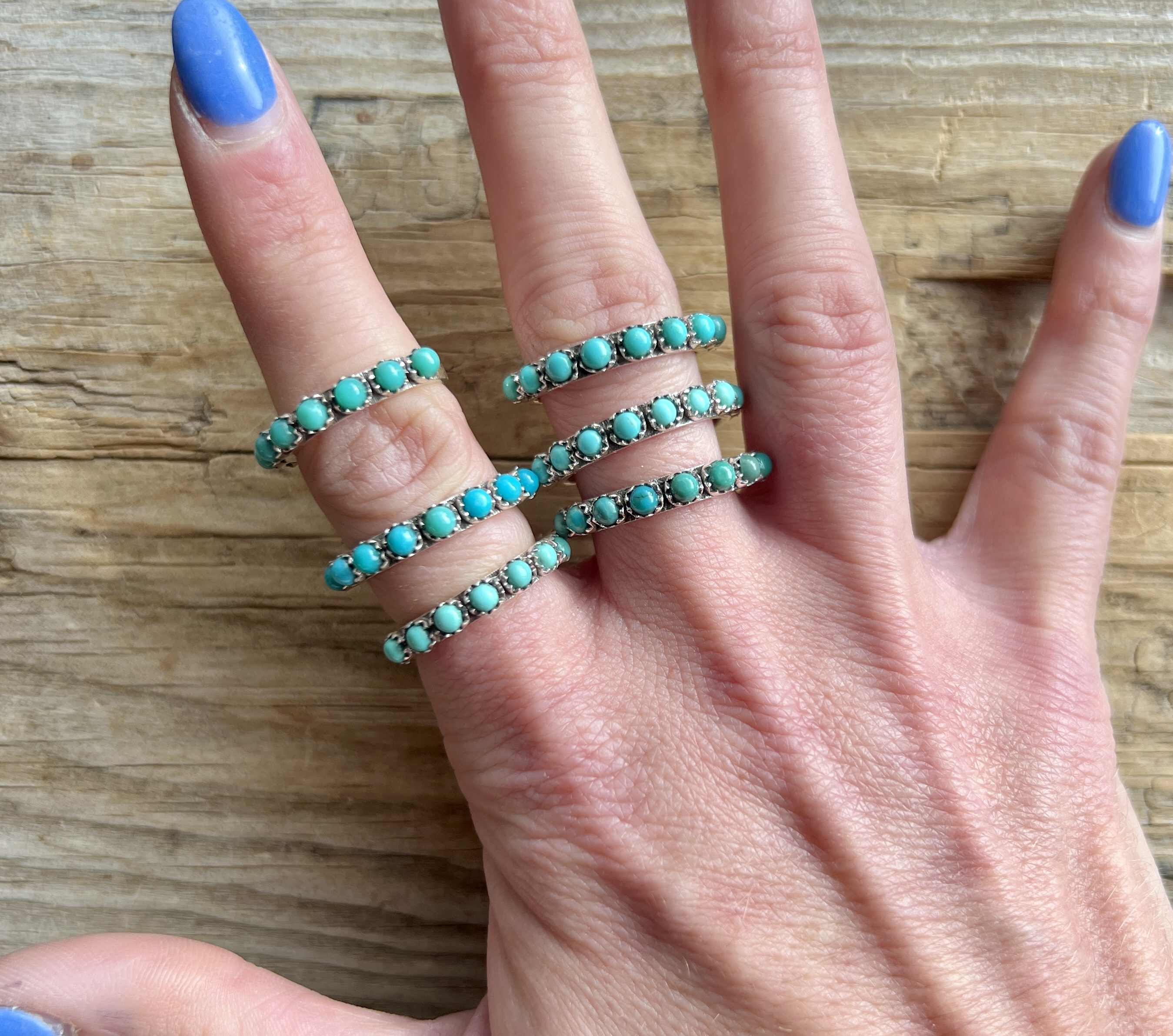 Turquoise Petit Point Stacker Ring