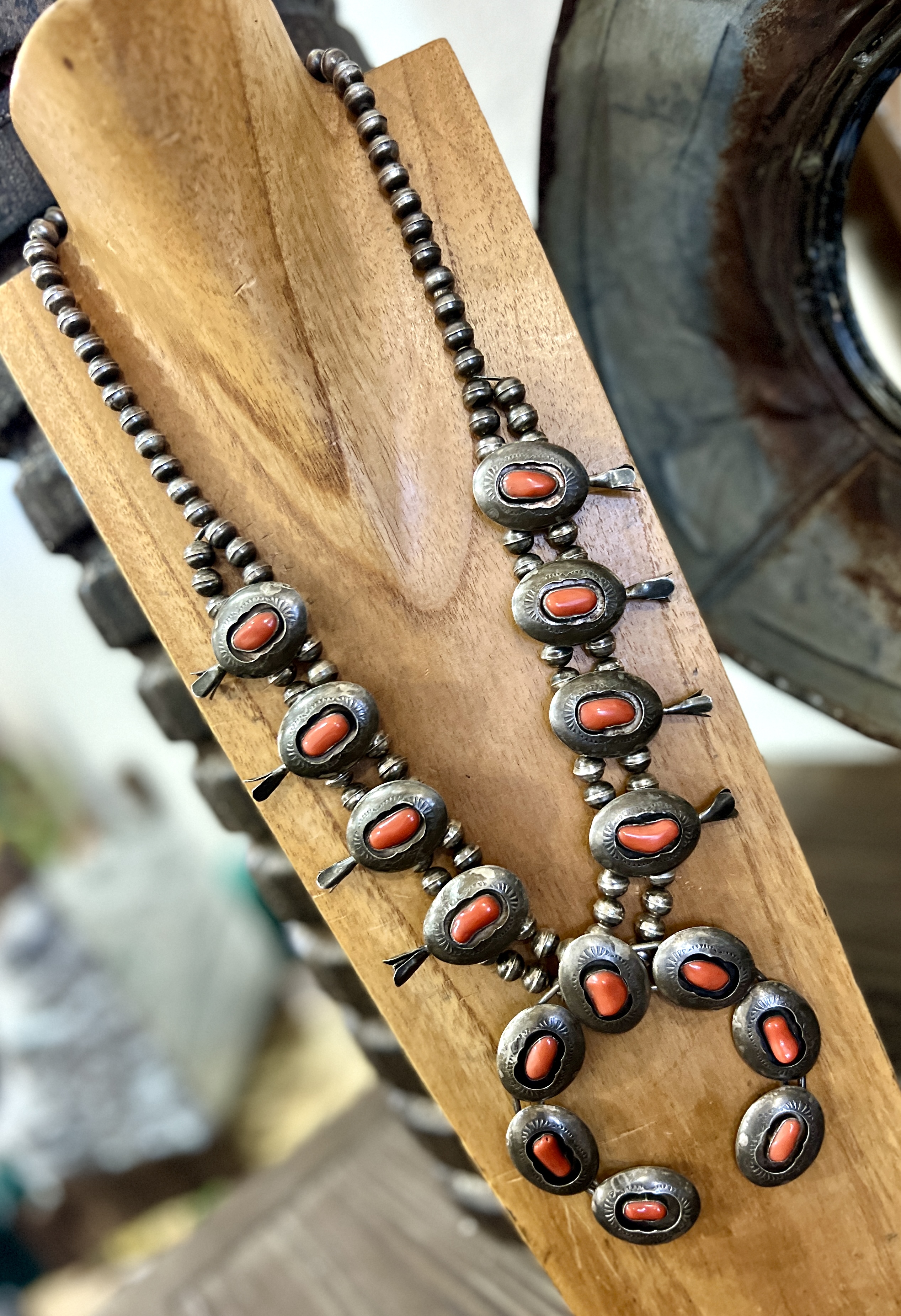 VINTAGEアクセサリー(S003) Necklace, Natural Stone, Jackal, Turquoise & Spiny Oyster, Vintage, 19 コレクション