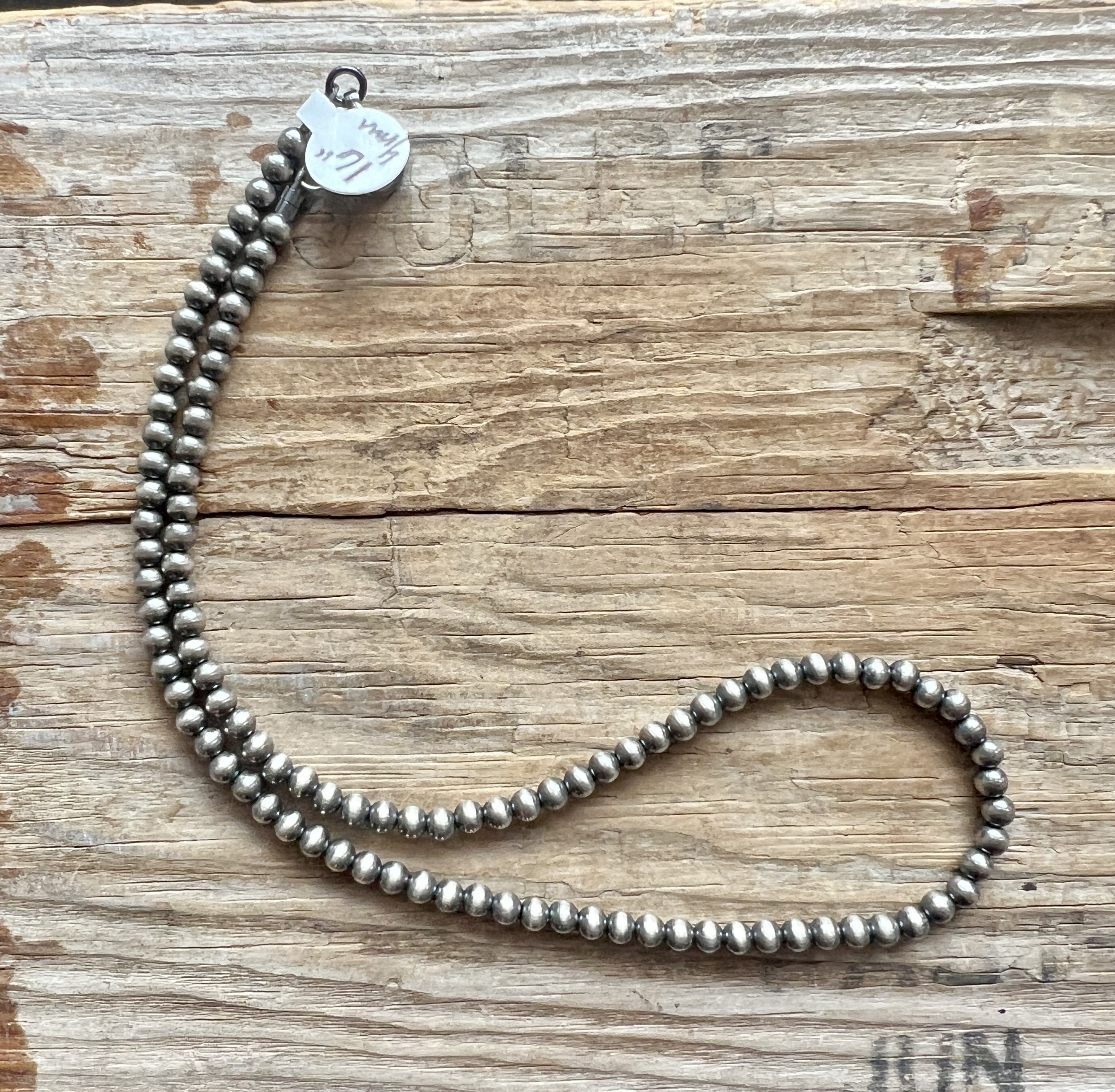 Varied Navajo Pearl + Onyx Bead Necklace