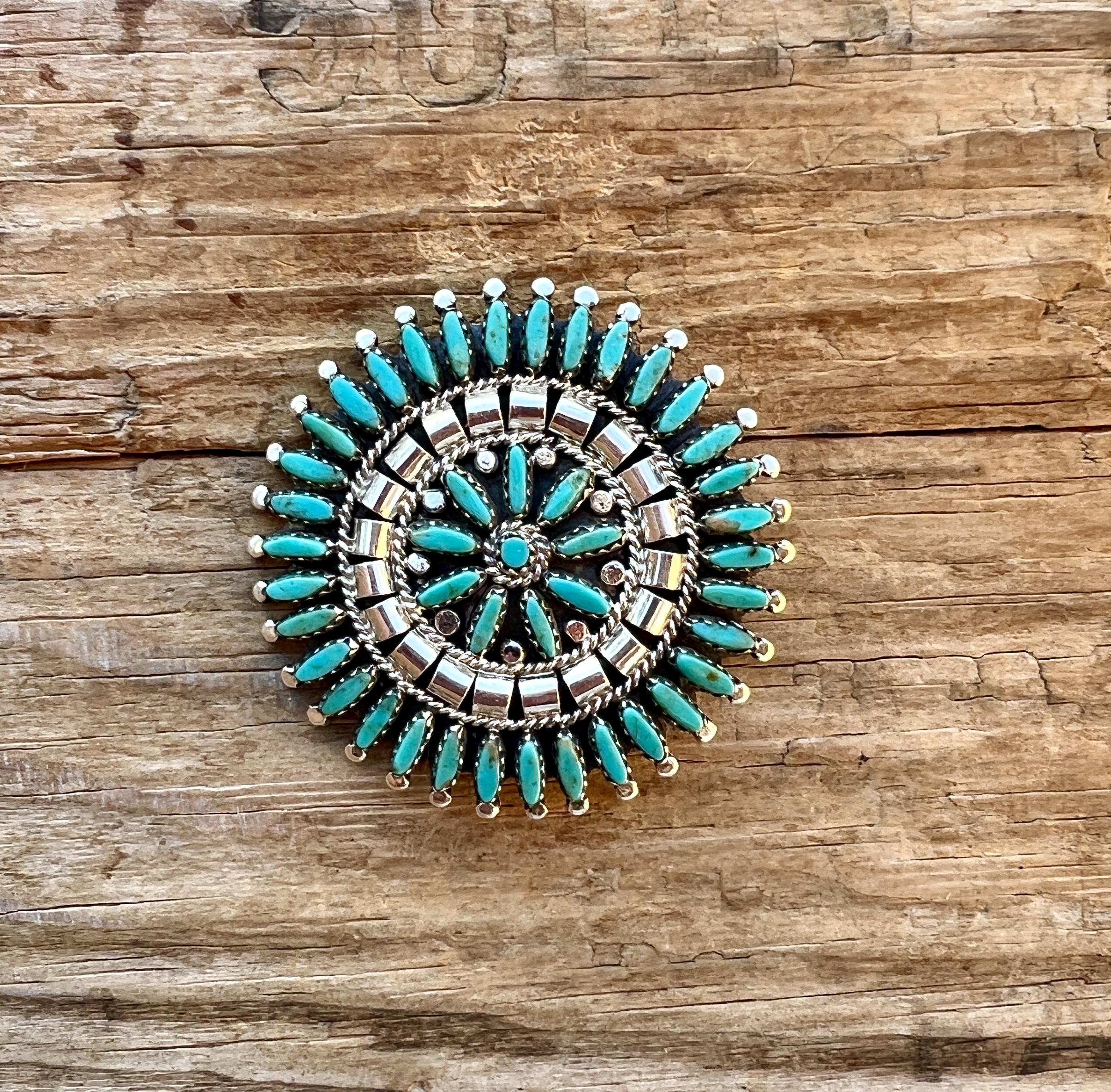 Zuni Turquoise Needlepoint Cluster Pin
