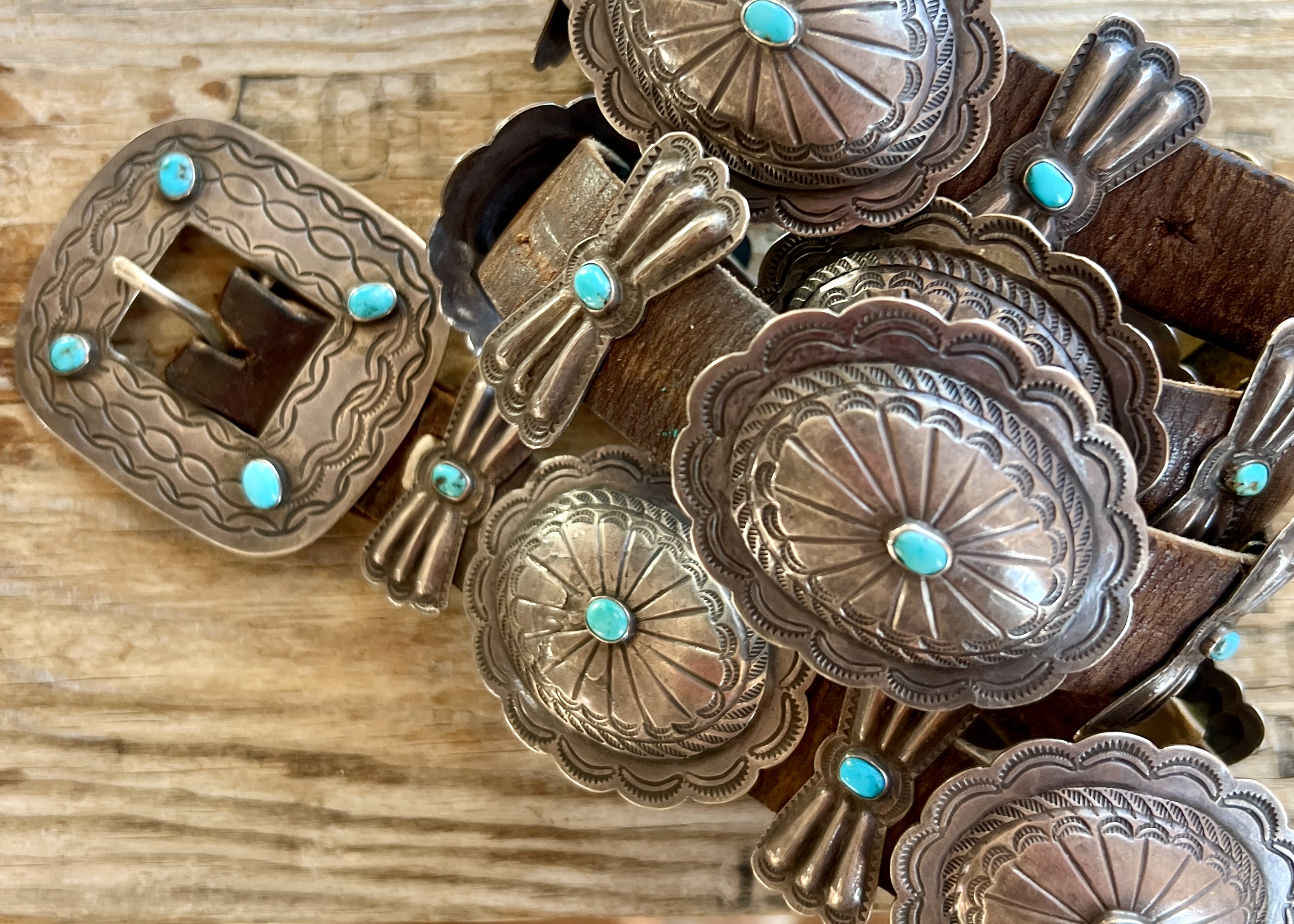 Vintage Turquoise Concho Belt