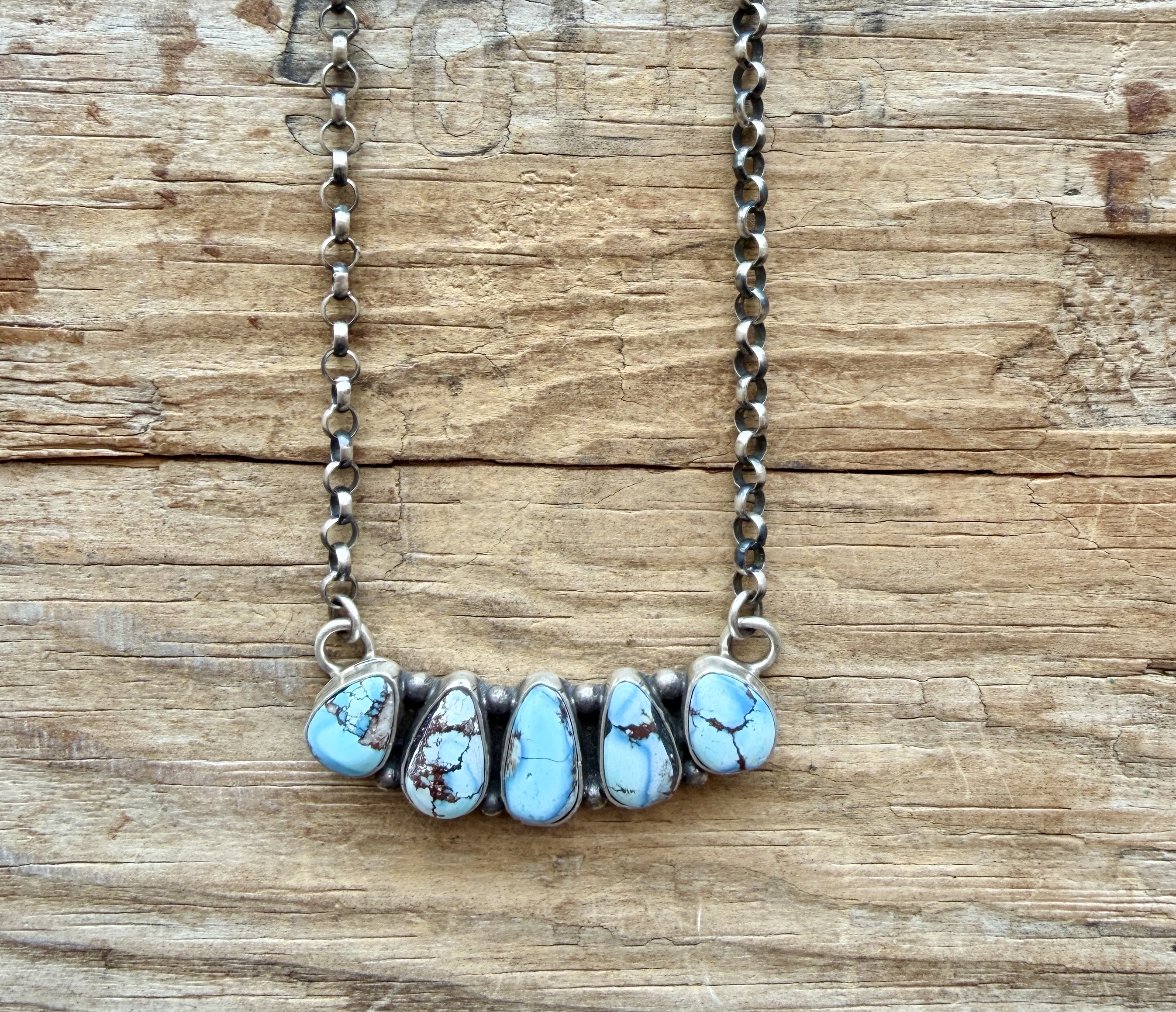 Luna Sylva ― アメトリンと蛇のブレスレット 5 Stone Golden Hill Turquoise “Bar” Necklace